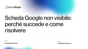 Illustrazione di una scheda Google non visibile su Maps con checklist SEO locale